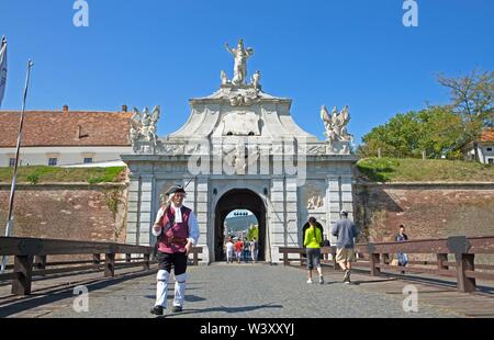 Gate III de la citadelle Alba-Carolina, Alba Iulia, Transylvanie, Roumanie Banque D'Images