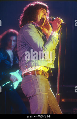 Groupe de rock britannique DEEP PURPLE avec Ian Gillan de Deep Purple à Long Beach Arena le 15 avril 1973 à Long Beach, en Californie. Photo : Jeffrey Mayer Banque D'Images