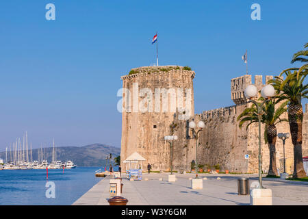Forteresse Kamerlengo, port de Trogir, Trogir, Croatie, la côte dalmate, Europe Banque D'Images