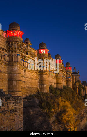 L'Inde, le Madhya Pradesh, fort de Gwalior Gwalior,, Man Singh Palace Banque D'Images