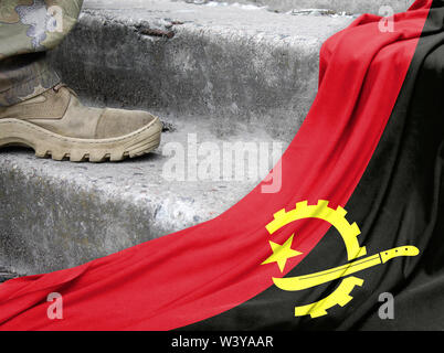 Concept militaire de l'historique du pavillon de l'Angola Banque D'Images