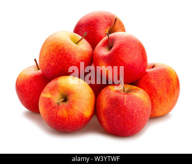 Pommes rouges chemin isolated on white Banque D'Images