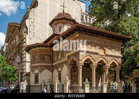 Église du Monastère Stavropoleos, Bucarest, Roumanie Banque D'Images