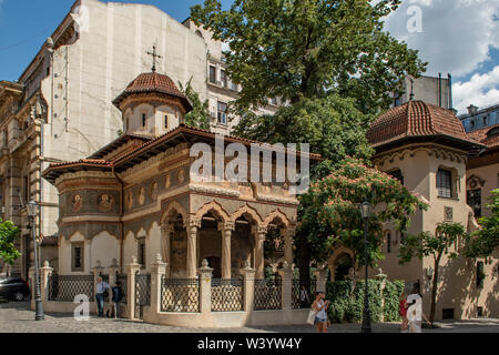 Église du Monastère Stavropoleos, Bucarest, Roumanie Banque D'Images