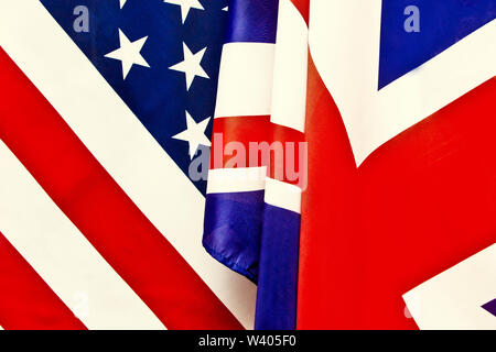 Drapeau UK et USA Flag . Les relations entre les pays . Banque D'Images