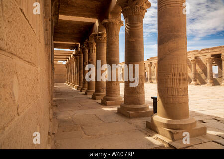 L'intérieur du temple d'Isis à Philae complexe Banque D'Images
