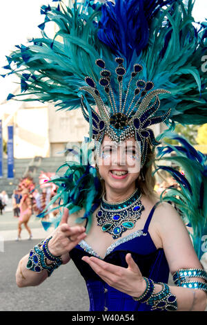 Liverpool Brazilica Samba dans la ville du festival de la culture brésilienne Banque D'Images