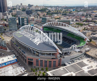 Vue aérienne de CenturyLink Field stade multifonctionnel, Seattle, Washington, États-Unis d'Amérique Banque D'Images