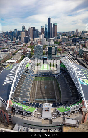 Vue aérienne de CenturyLink Field stade multifonctionnel, Seattle, Washington, États-Unis d'Amérique Banque D'Images