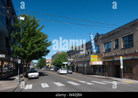 La rue Belmont Portland Oregon Banque D'Images