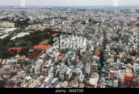 Saigon, Vietnam - Jul 6, 2019. Vue aérienne de Saigon (Ho Chi Minh City, Viêt Nam). Saigon population devrait augmenter à 13,9 millions en 2025 Banque D'Images