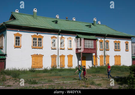 Bâtiment principal de style russe du Palais d'hiver du Bogd Khan, le dernier roi de Mongolie, à Oulan-Bator (Oulan-Bator), vers 1921. Banque D'Images