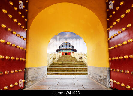 Incroyable et magnifique temple - Temple du Ciel à Beijing, Chine.Traduction :'salle de prière pour les bonnes récoltes' Banque D'Images