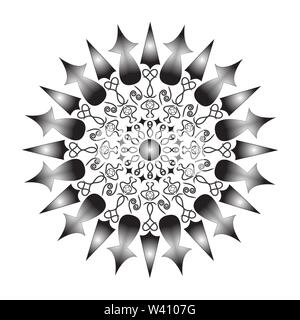 Mandala de fleurs. Éléments de décoration vintage. Motif Oriental, vector illustration. L'Islam, Arabe, Indienne, marocaine,Espagne, turc, chinois, pakistanais, Illustration de Vecteur