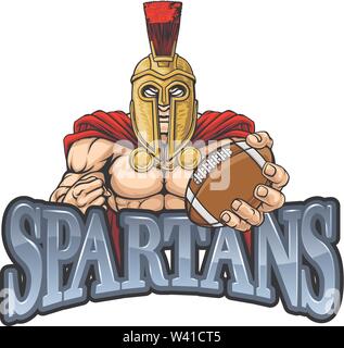 Trojan Spartan Sports Football Américain Mascot Illustration de Vecteur