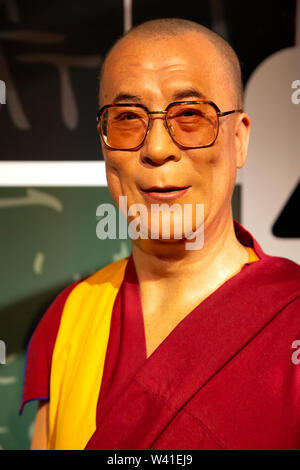 Dalaï-lama dans le musée Madame Tussauds de New York Banque D'Images