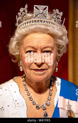 Portrait de la Reine Elisabeth II dans le musée Madame Tussauds de New York Banque D'Images