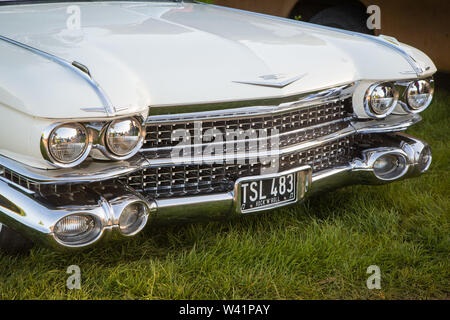 La calandre chrome classique d'une Cadillac Eldorado américain des années 50 Banque D'Images