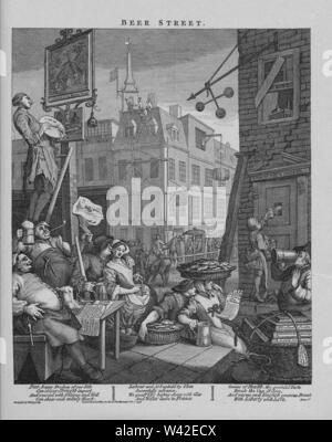 William Hogarth Illustration, Beer Street Banque D'Images