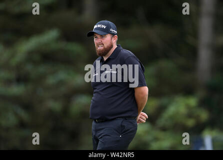 La République d'Irlande Shane Lowry sur le 5ème jour au cours de deux de l'Open Championship 2019 au Club de golf Royal Portrush. Banque D'Images