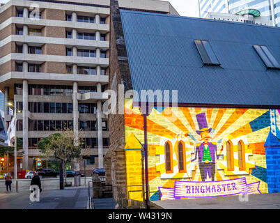 Vitrine des installations d'éclairage et les projections aux feux d'hiver à Brookfield Place Perth Western Australia Banque D'Images