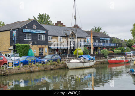 Le Bargemans reste, un pub sur la rivière Medina Newport, Isle of Wight, Angleterre, RU Banque D'Images