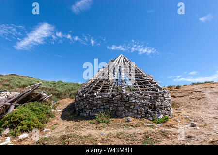 Autres Palloza, habitation traditionnelle de la Serra dos Ancares, utilisé comme une grange, paysage près de Campo del Agua , province de Leon, Castille, Espagne Banque D'Images