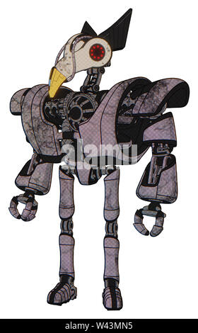 Contenant des éléments automate : bird skull head, led rouge cercle les yeux, robobeak design, le haut de la poitrine lourde, lourde poitrine mech, pied ultra-léger exosuit. Banque D'Images