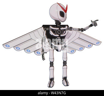 Android contenant des éléments : gris style Alien head, les yeux noirs, la poitrine de lumière, exoshielding chãƒ ailes design, pas de poitrine, pieds ultra-léger... Banque D'Images