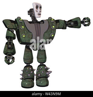 Bot contenant des éléments : masque squelette humanoïde, peinture de guerre, le haut de la poitrine lourde, lourde poitrine mech, embases, Baie Verte jambe légère... Banque D'Images
