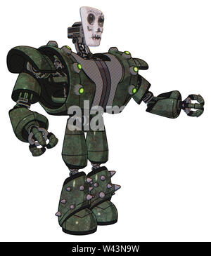 Bot contenant des éléments : masque squelette humanoïde, peinture de guerre, le haut de la poitrine lourde, lourde poitrine mech, embases, Baie Verte jambe légère... Banque D'Images