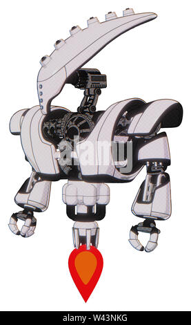 Mech contenant des éléments : skull head allongées, haut de la poitrine lourde, lourde poitrine mécanique, propulsion. Matériau : demi-teinte blanc toon. Situation :... Banque D'Images