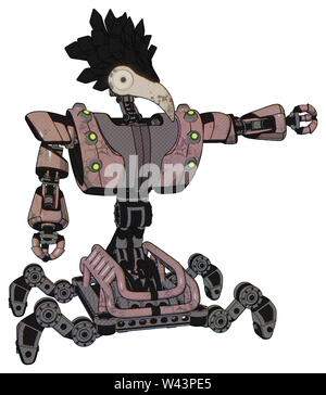 Bot contenant des éléments : bird skull head, les os du crâne, les trous des yeux plume de corbeau design, le haut de la poitrine lourde, lourde poitrine mech, embases, Baie Verte. Banque D'Images