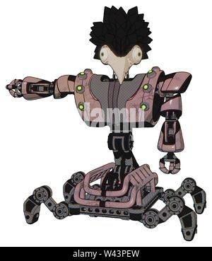 Bot contenant des éléments : bird skull head, les os du crâne, les trous des yeux plume de corbeau design, le haut de la poitrine lourde, lourde poitrine mech, embases, Baie Verte. Banque D'Images