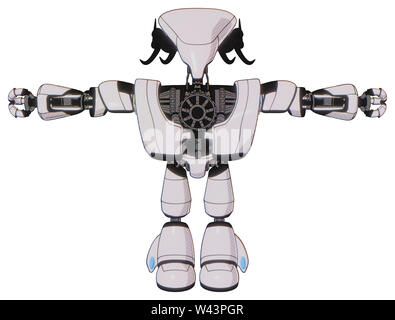 Android contenant des éléments : skull head allongées, câbles, grosse poitrine, heavy mech poitrine, exoshielding la jambe légère. Matériau : demi-teinte blanc. Banque D'Images