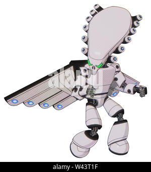 Mech contenant des éléments : skull head allongées, lumière, exoshielding exoplate prototype poitrine poitrine, chérubin, conception des ailes. exoshielding jambe légère Banque D'Images