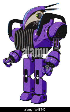 Droid contenant des éléments : bird skull head, jaune et vert, champ d'yeux, tête lourde, design haut de la poitrine, la poitrine d'aération, rampes d'éclairage bleu,... Banque D'Images