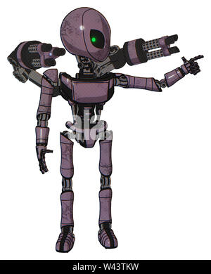 Bot contenant des éléments : gris style Alien head, vert clair, yeux en médaillon, exoshielding poitrine poitrine ultra-léger exosuit, minigun retour assemblée générale,... Banque D'Images