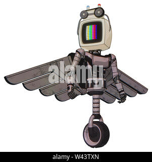 Bot contenant des éléments : ancien moniteur de l'ordinateur, merci de votre ancien ordinateur pixel design, bande magnétique, de la lumière, exoshielding poitrine poitrine ultra-léger... Banque D'Images