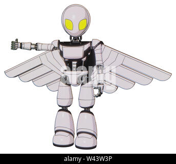 Bot contenant des éléments : gris style Alien head, yeux jaunes, de la lumière, exoshielding poitrine poitrine ultra-léger exosuit, brevet de pilote, assemblée générale, lumière leg... Banque D'Images