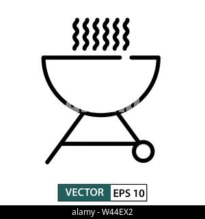 Icône vecteur barbaque plat. Style de ligne. Illustration vecteur EPS 10 Illustration de Vecteur