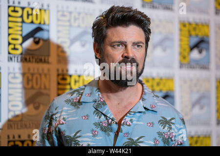 San Diego, CA. 19 juillet, 2019. Karl Urban de l'Amazone Boys au San Diego Comic Con le 19 juillet 2019. Crédit : Tony Forte/media/Alamy Punch Live News Banque D'Images