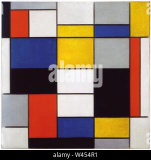 Une composition par Piet Mondrian Galleria Nazionale d'Arte Moderna e Contemporanea. Banque D'Images