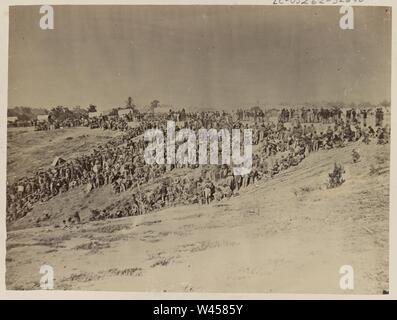 Prisonniers des Confédérés à Belle Plaine, capturés à Spotsylvania, 12 mai 1864 Banque D'Images