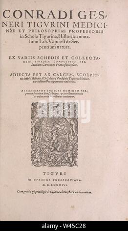 Conr. Gesneri Tigurini medicinae et philosophiae professoris in Schola Tigurina, Historiae animalium liber II Banque D'Images