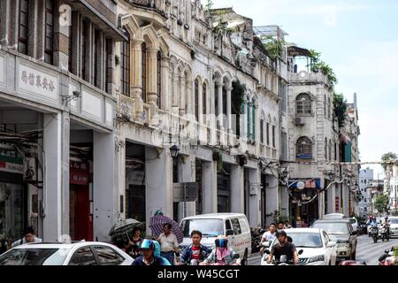 Haikou Road Vieille Ville sur l'île de Hainan Banque D'Images