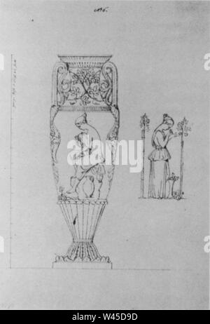 Conrad Weitbrecht, Entwurf für eine junge Kranzbinderin Amphore, soulagement, um 1825. Banque D'Images