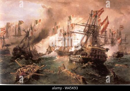 Volanakis Constantine bataille navale à Lissa. Banque D'Images