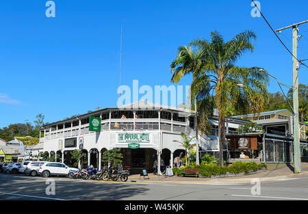 Voir l'historique de l'édifice de l'Hôtel Impérial, 1911, dans la célèbre ville rurale d'Eumundi, Sunshine Coast, Queensland, Queensland, Australie Banque D'Images