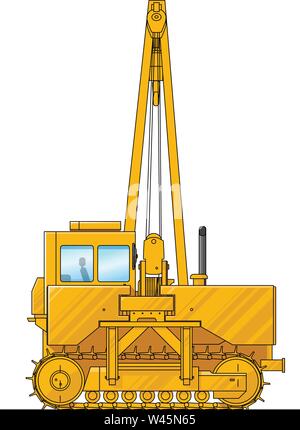 Dessin d'une grue de construction. Illustration de l'équipement spécial. Ensemble d'icônes. L'illustration de l'incroyable site web, imprimés et projet. Les illustrations i Illustration de Vecteur